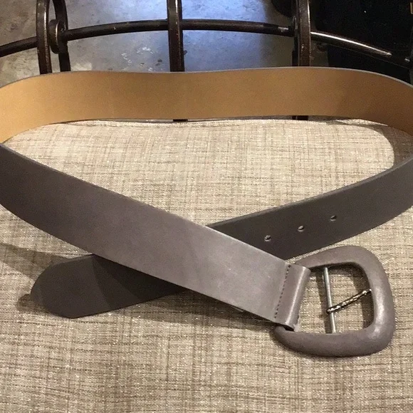 Streets Ahead light gray color leather belt. Leather covered  display picture 3